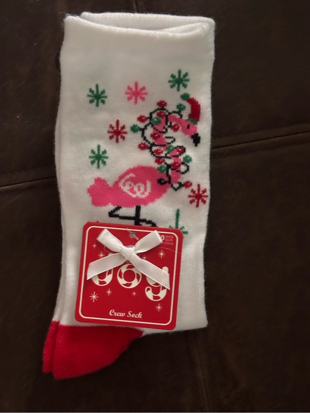 New Pink Flamingo Holiday Crew Socks 🦩 🎄